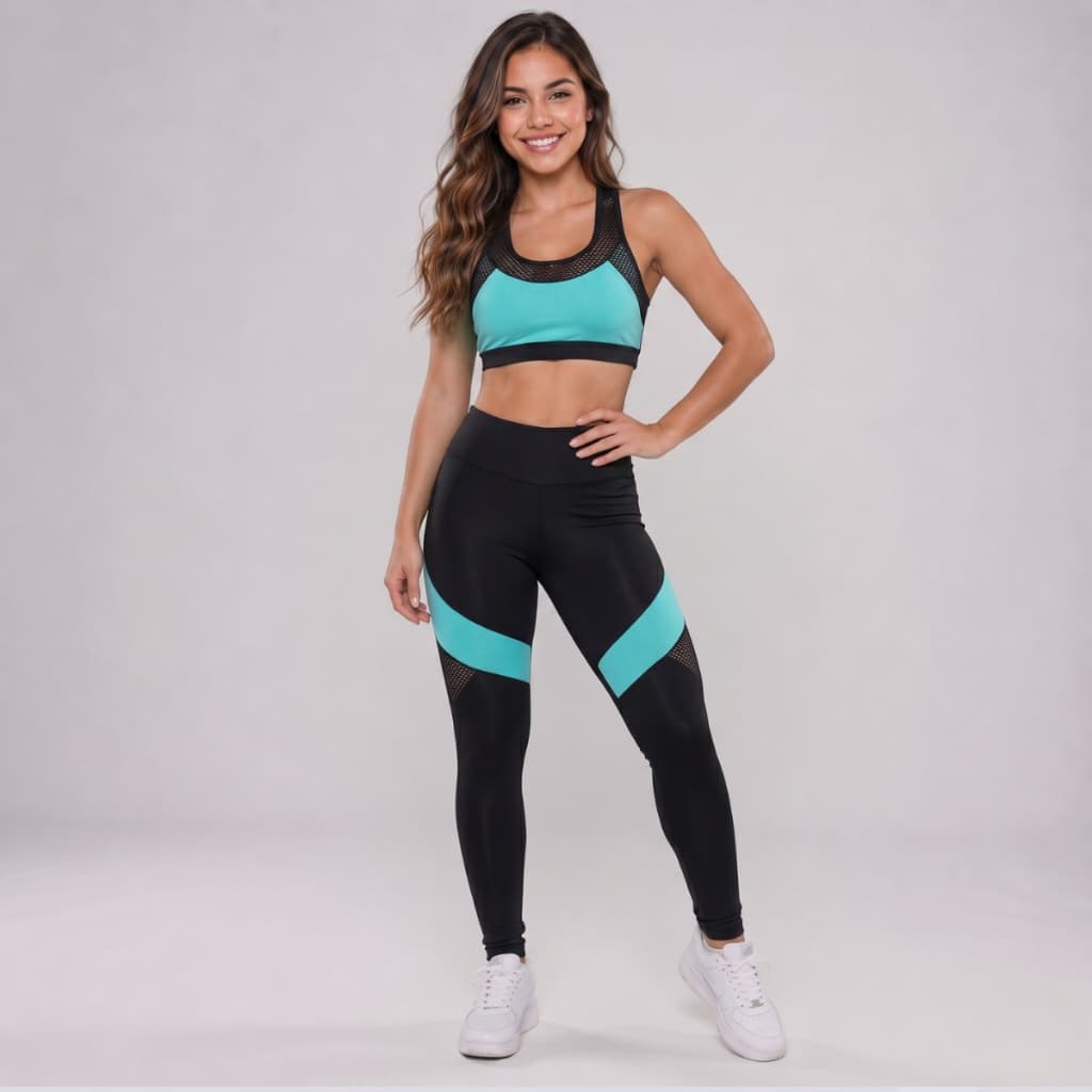 Conjunto Academia Juvenil Fitness Top Legging Feminino Kit