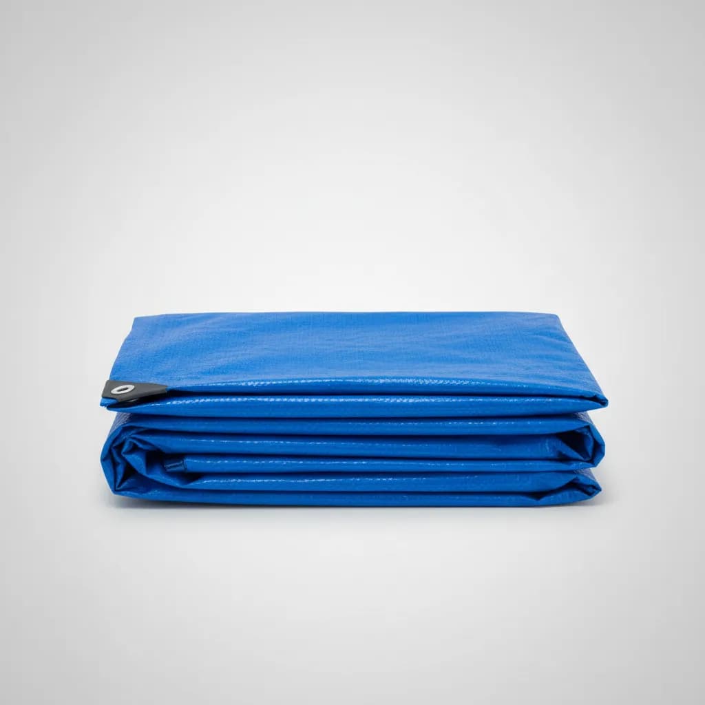 Lona Plástica Impermeável Azul 5 x 8 Metros 70Gsm 100 Micras com Ilhós Reforçados