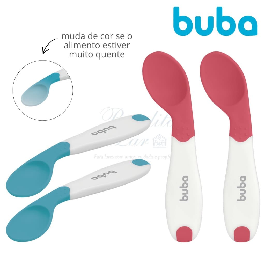 Kit 2 Colheres de Treinamento Para Bebê BUBA Colher Para Introdução Alimentar