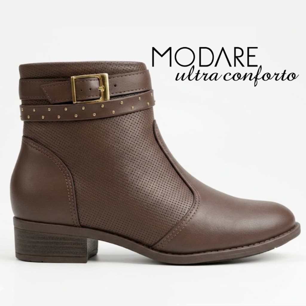 Bota Feminina Modare Cano Curto Salto Grosso Baixo Confortável Casual Dia a Dia 7057233