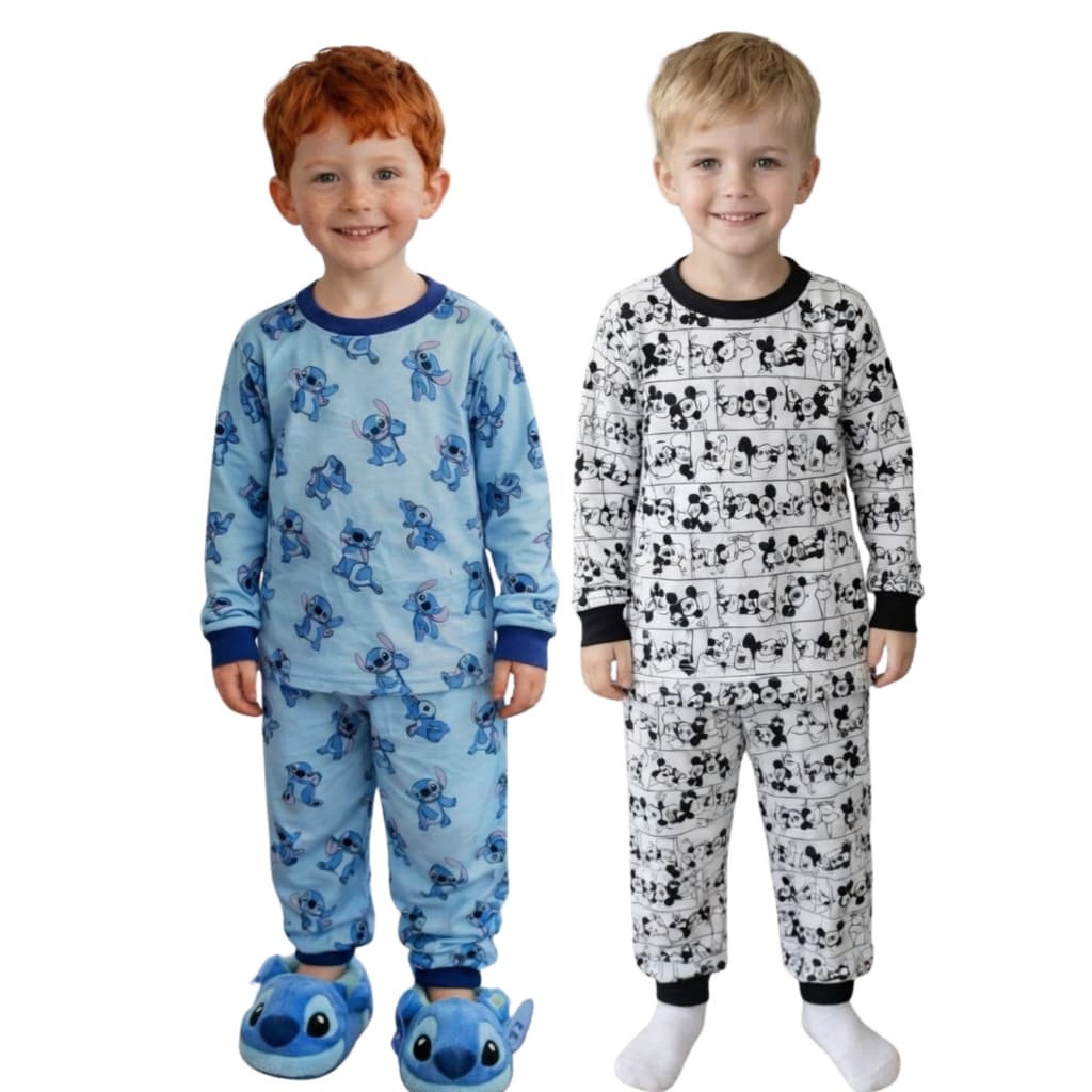 Pijama Infantil Menino Inverno Kit 2 Conjuntos Longos Quentinhos