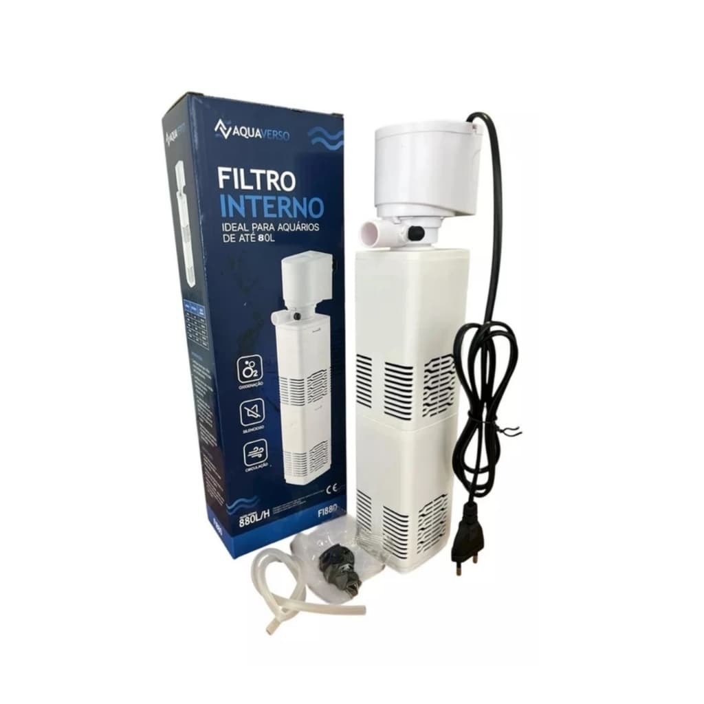 Filtro Potente Aquário Até 80l AquaVerso FI-880 Silencioso
