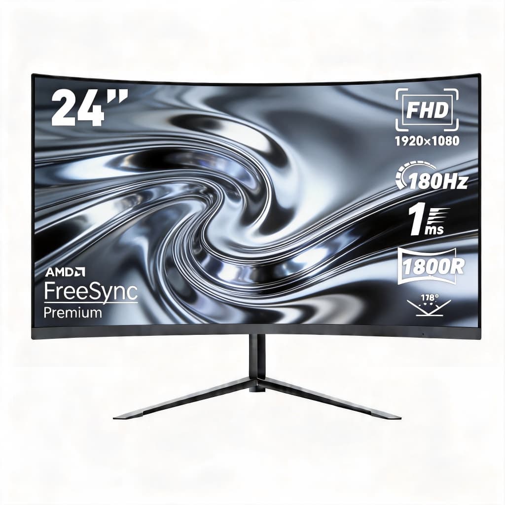 Monitor Gamer 24 Pol Curvo 180Hz 1ms IPS Full HD FreeSync HDMI DisplayPort