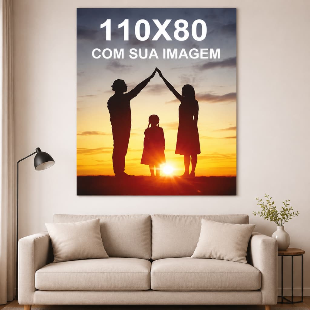 Quadro Decorativo Gigante 110x80 Com Sua Foto Qualquer Imagem Personalizado Sala