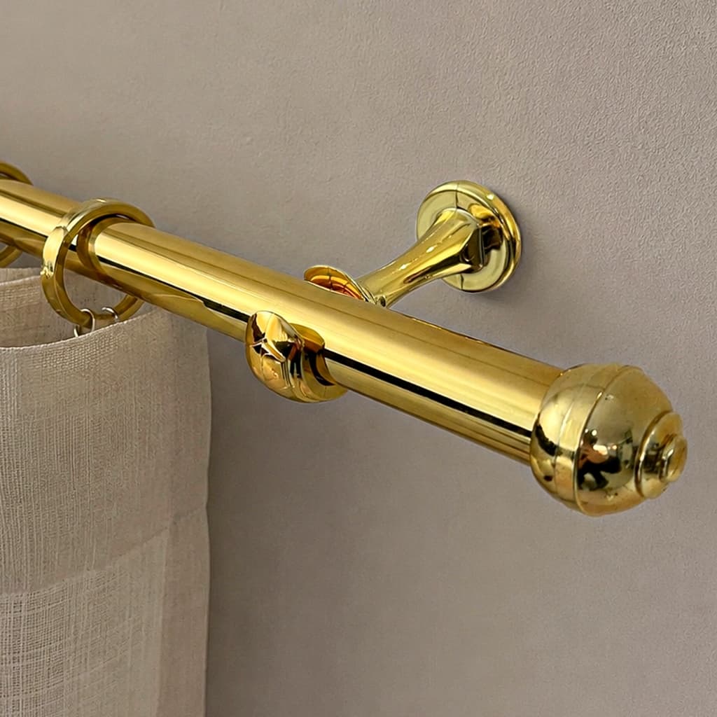 Varão Dourado com acessorios  28mm de Aço Reforçado para Cortina - Elegância e Instalação Fácil