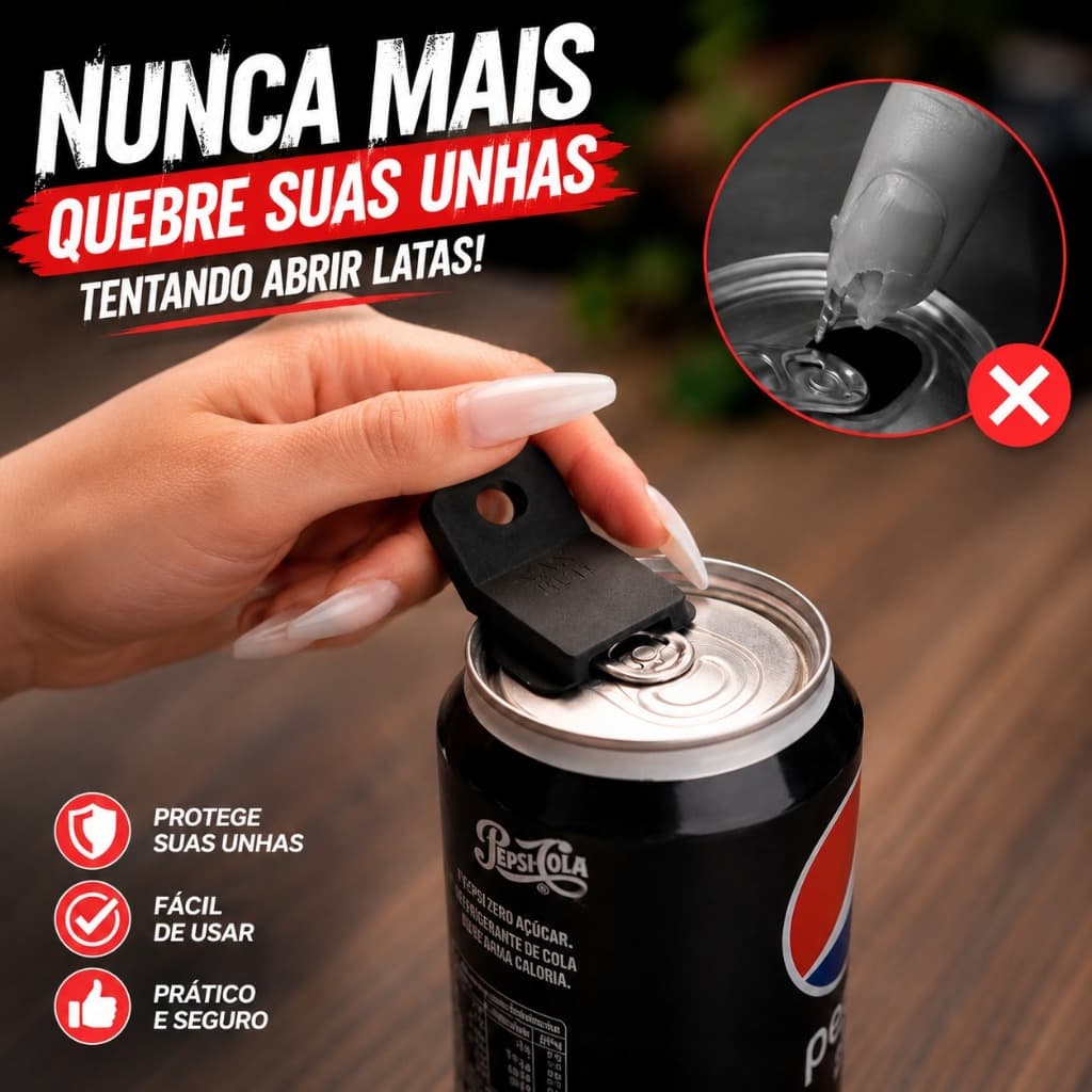 Kit 4 Abridor Latinhas De Refrigerante Cerveja Protege Unha