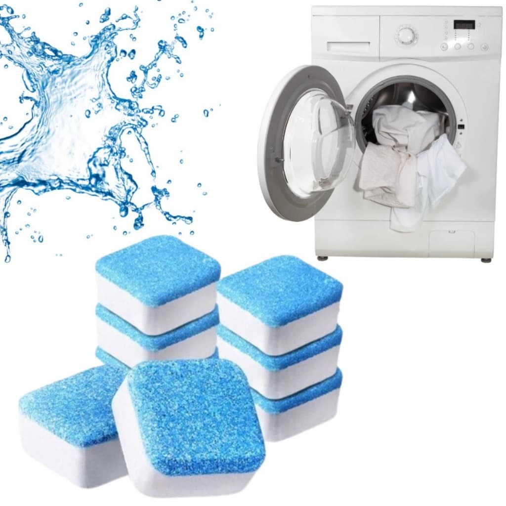 kit de 10 pastilhas Limpeza  Profunda Máquina De Lavar Anti Mofo  Bactérias Tira Resíduos Limpa Tanquinho