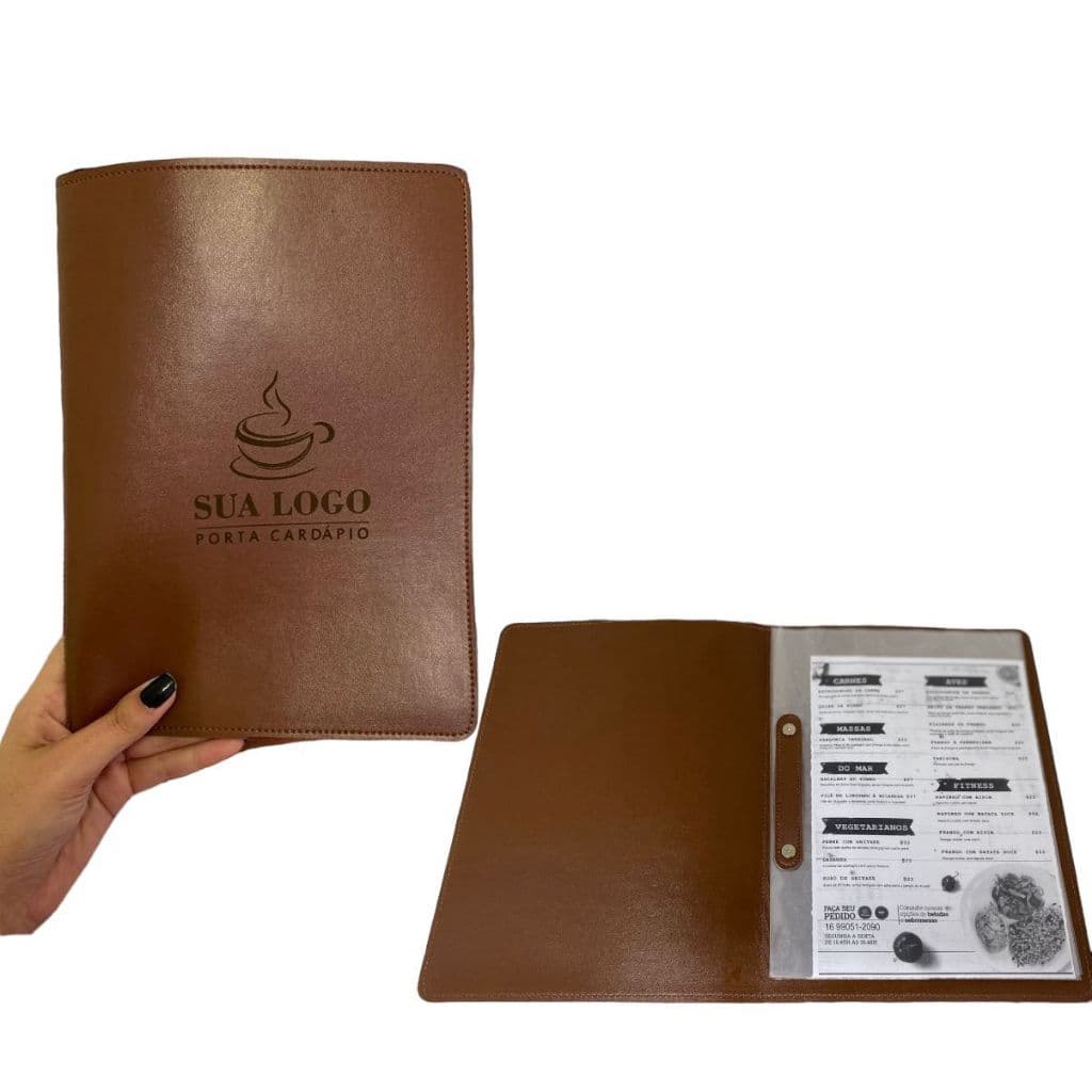 20 Cardápios A5 Capa Mole Para Seu Restaurante Personalizado Com Sua Logomarca
