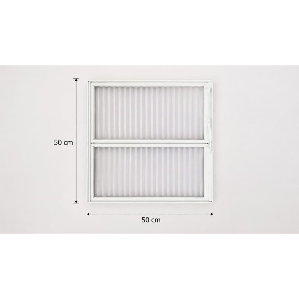 Vitro Basculante Janela 50x50 BRANCO Vidro CANELADO