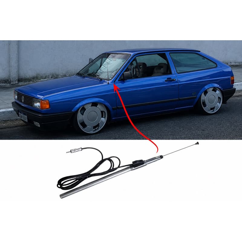 antena telescópica Volkswagen Gol quadrado voyage saveiro