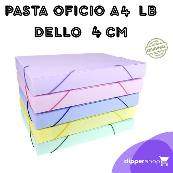 Pasta A4 Oficio Lb 4cm aba elástica Linho Serena Dello
