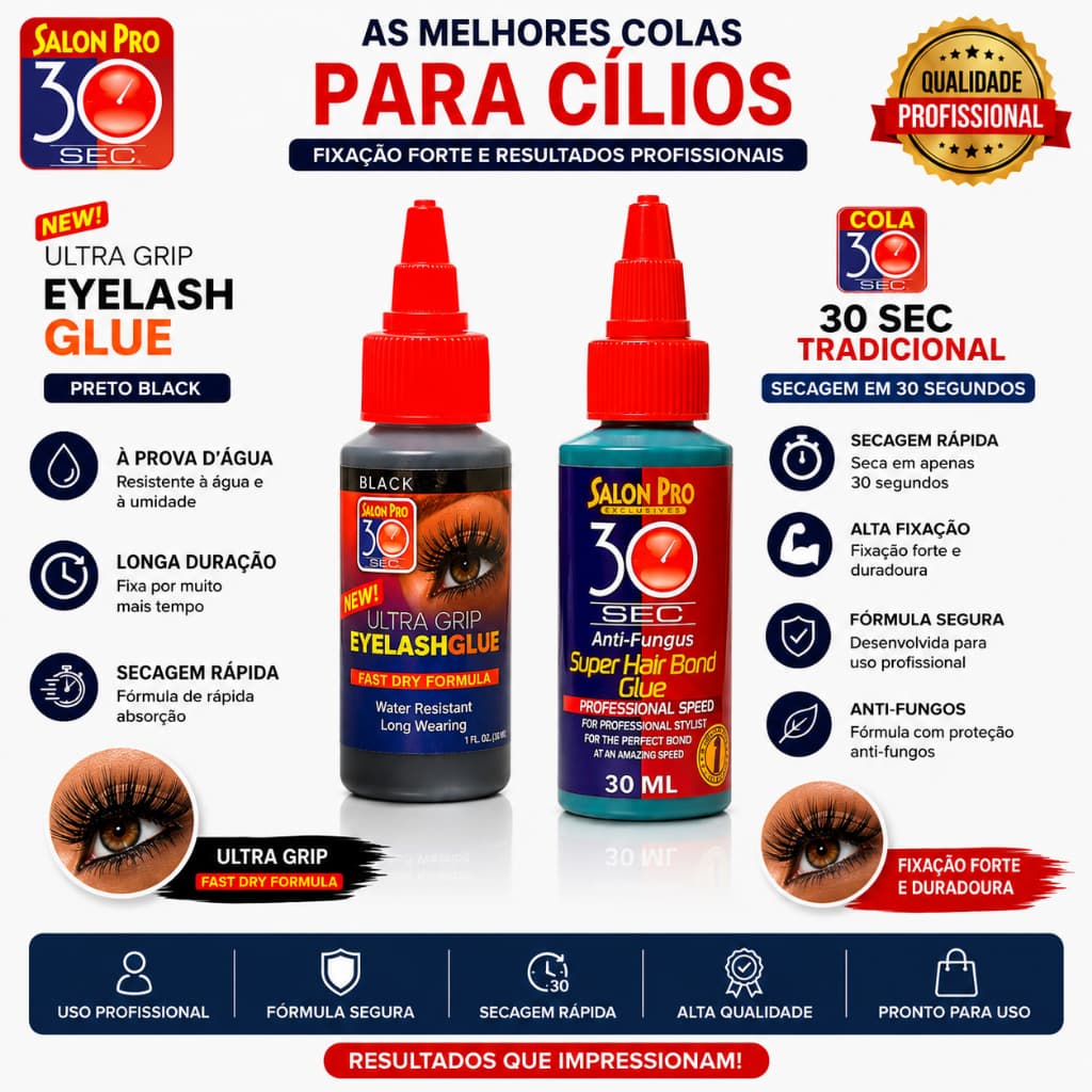 Cola cílios tufos Salon Pró 30 sec 30ml