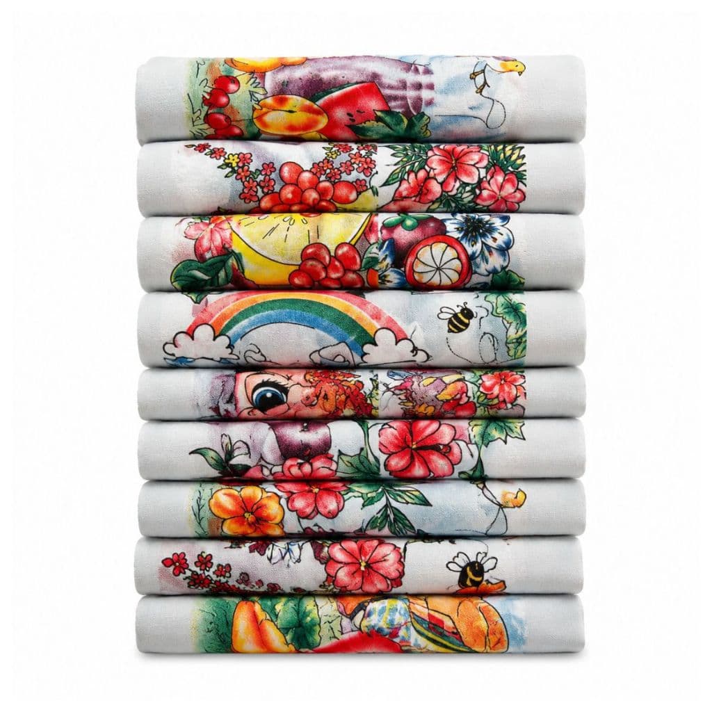 Pano De Prato Copa Estampado com Bainha 100% Algodão Grande Kit Com 10 Peças