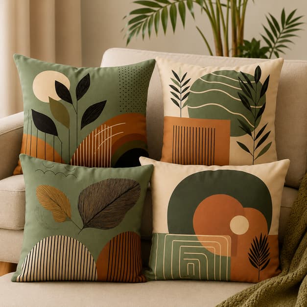 Kit 4 Capas de Almofadas Decorativas 45x45 - Moderna 014