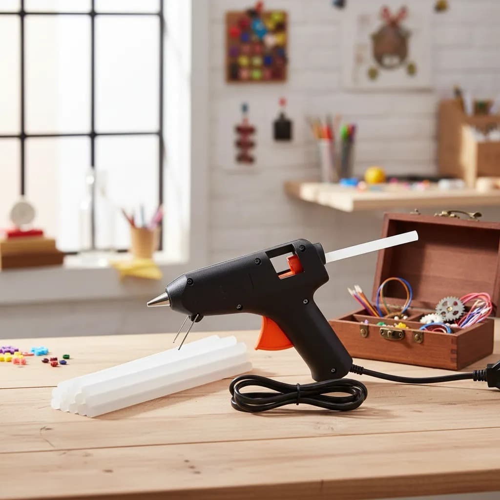 Pistola De Cola Quente Bivolt 20w + 5 / 10 /20  Bastões De Cola Revolver (110v e 220v) Profissional