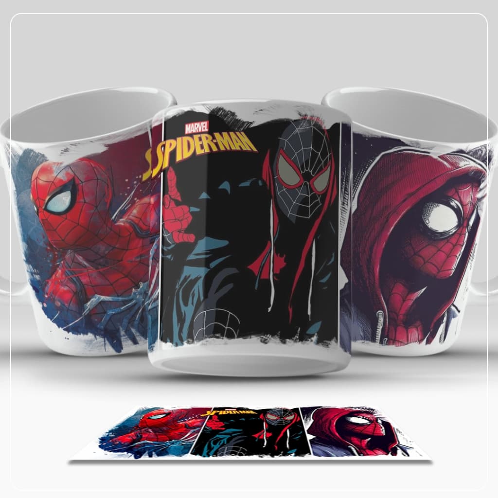 Caneca personalizada Homem Aranha Spider-Man 3 em 1