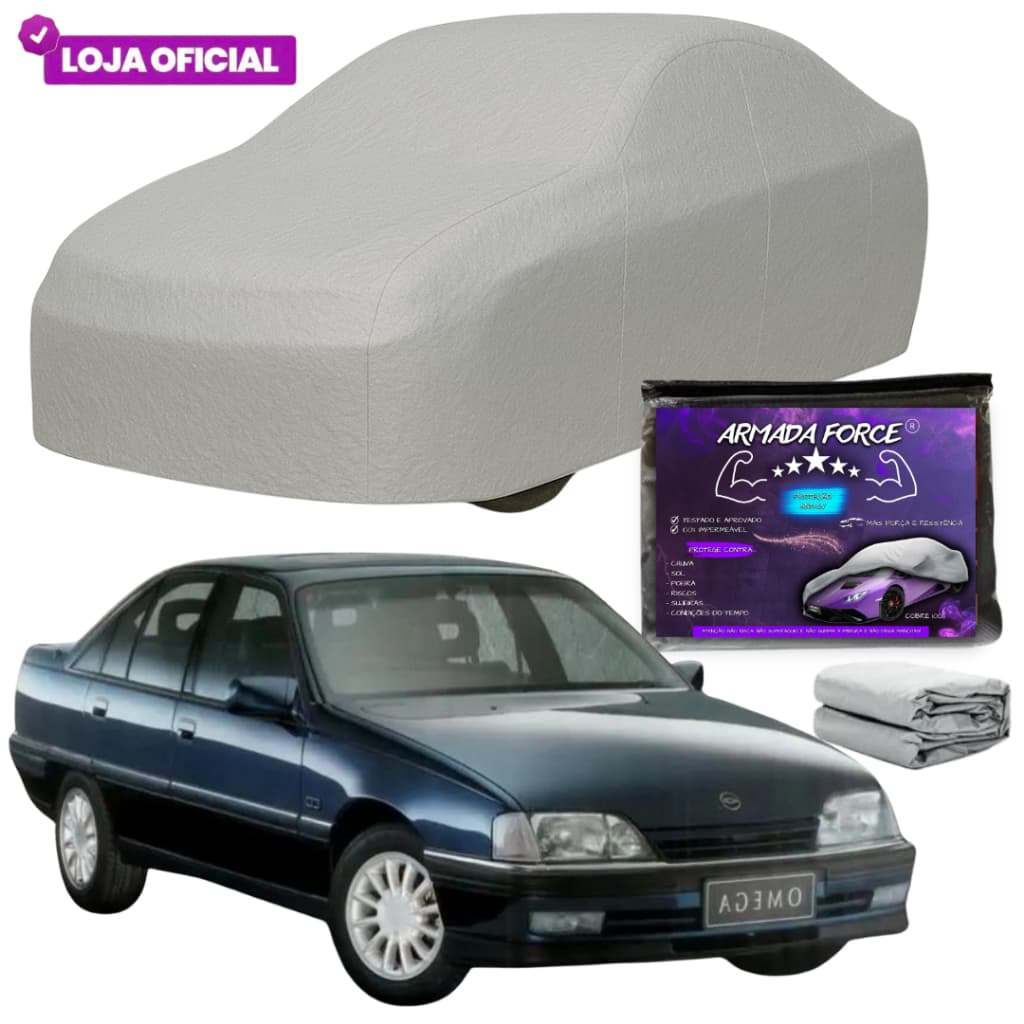 Capa Cobrir Carro Omega ARMADA FORCE Impermeável 100% Sem Forro Protege Sol Chuva Poeira Anti-UV