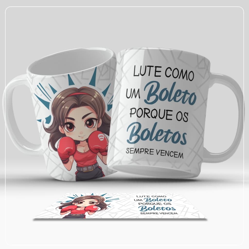 Caneca engraçada Lute como um boleto meme envio imediato