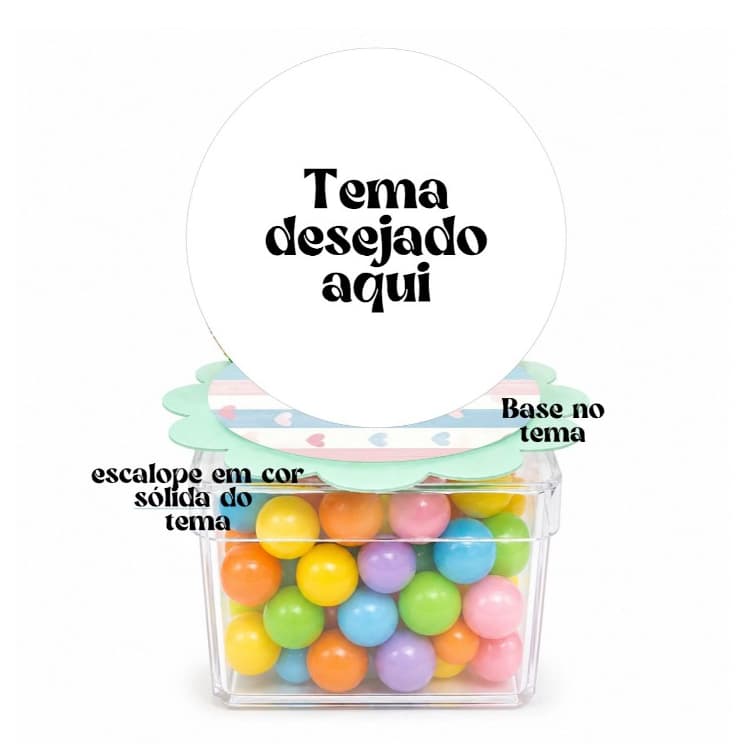 Kit Aplique 3D ESCOLHA O TEMA para Caixa Acrílica | Lembrancinha Aniversário Infantil - ENVIO RÁPIDO