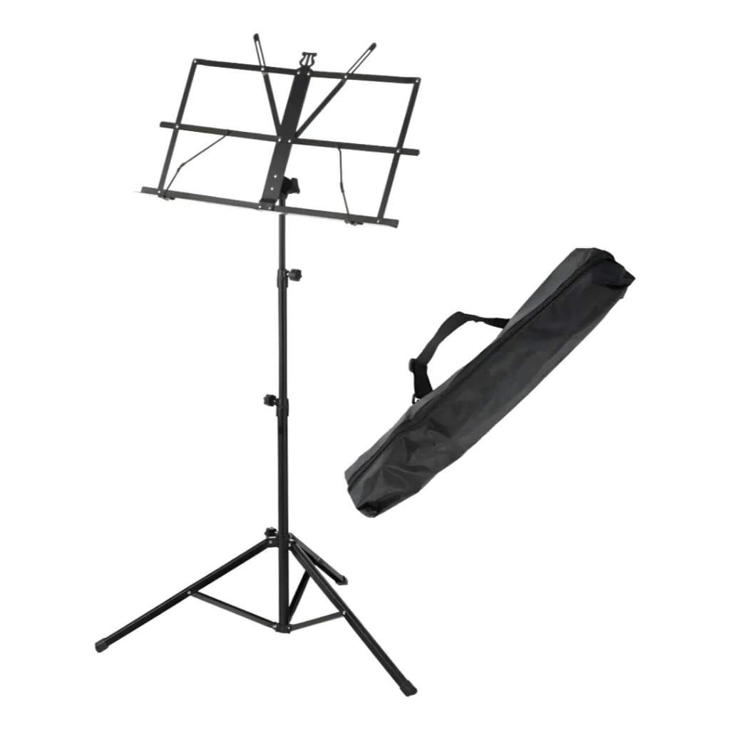 Estante Musical Dobrável Preto com Bolsa Ajustável e Antiderrapante WSG - (TIPO JHANKE)