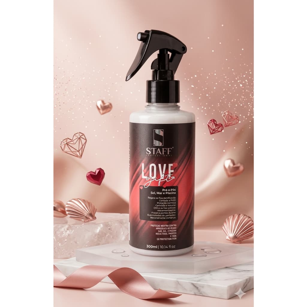 Protetor Capilar Staff Professional Love Gift Pré e Pós Sol Mar e Piscina 300ml