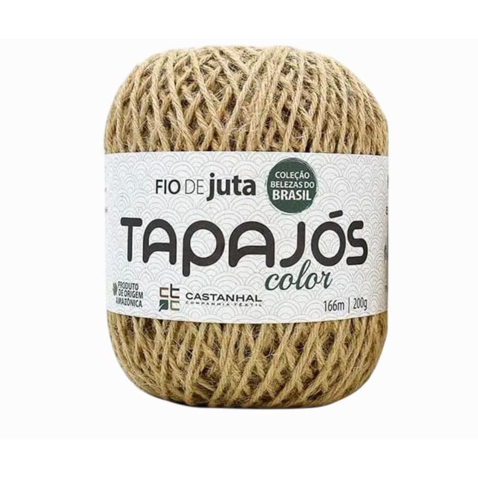 Fio de Juta Castanhal Tapajós Natural 200g 166m Macramê Crochê Sustentável Decoração Brindes Artesanato