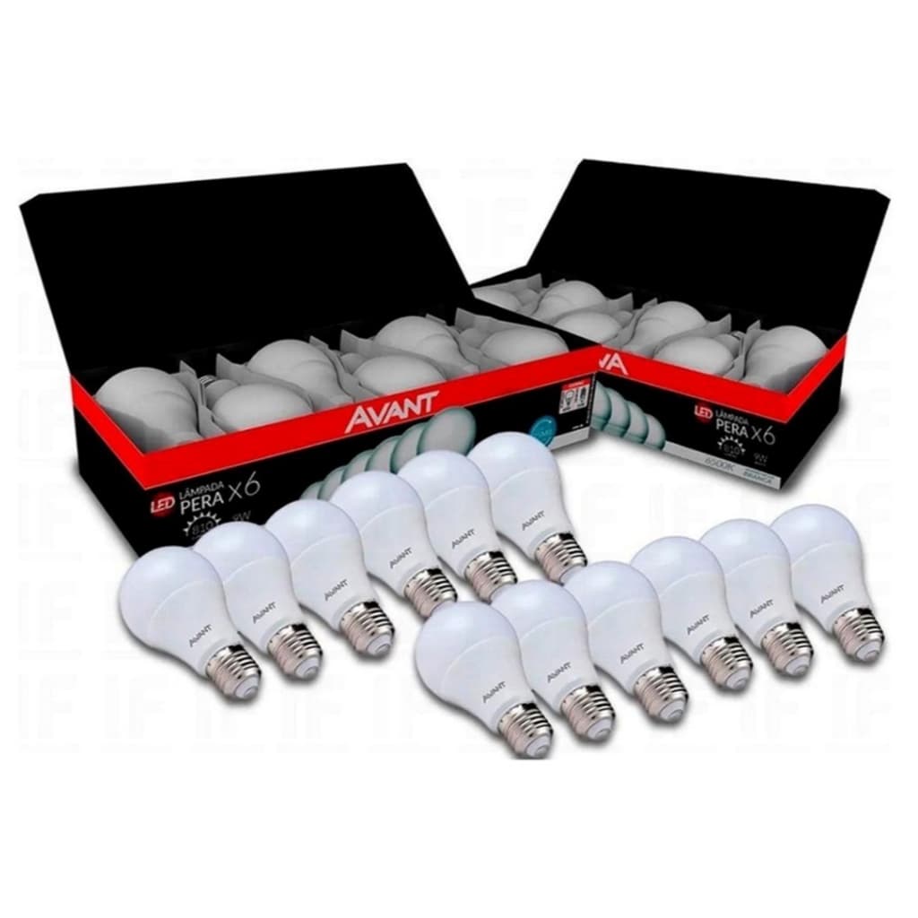 Kit 6 Lâmpada Led 9w Bulbo E27 Bivolt  6500k Branco Frio