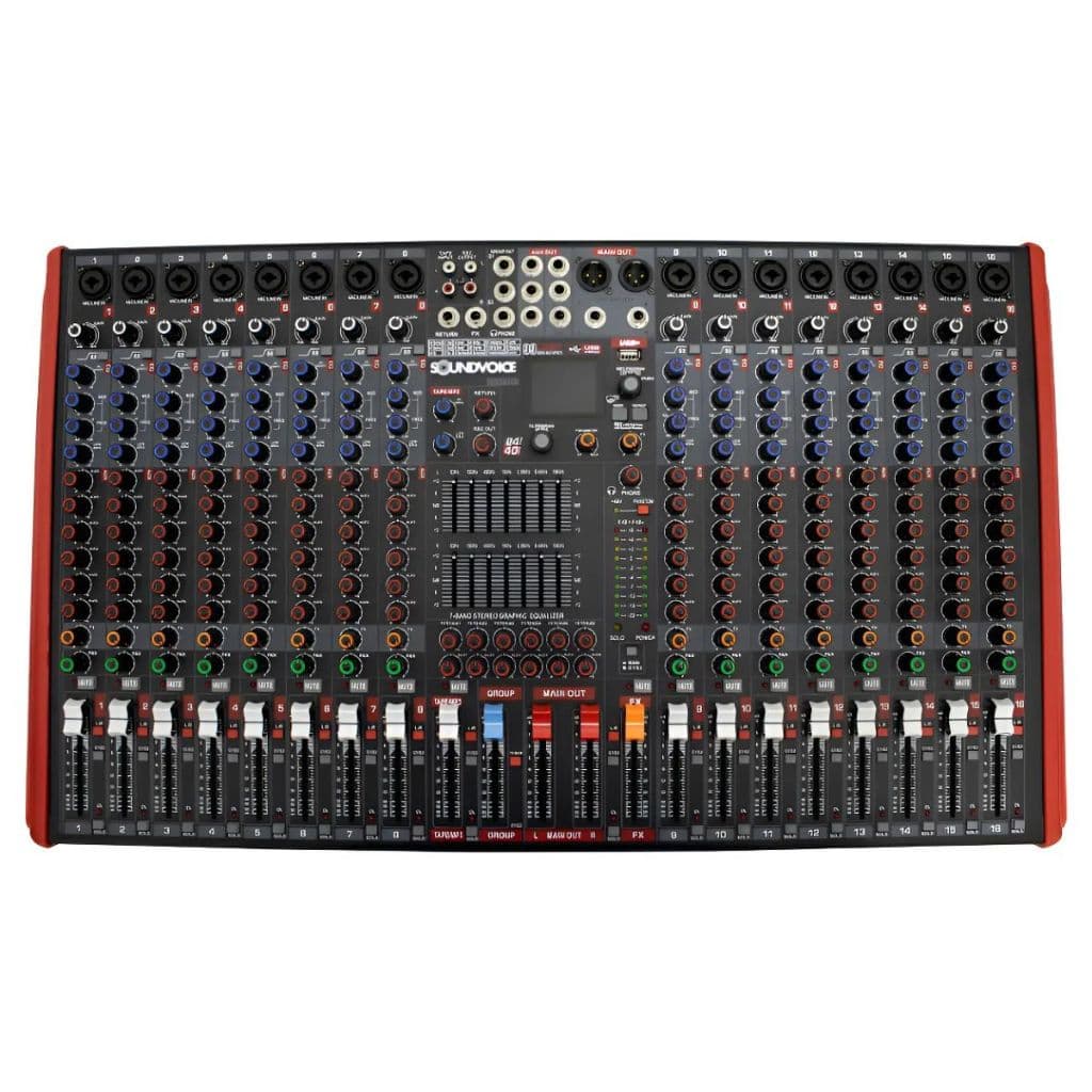 Mesa De Som Soundvoice Ms16.7 Platina 16 Canais 7 Auxiliares