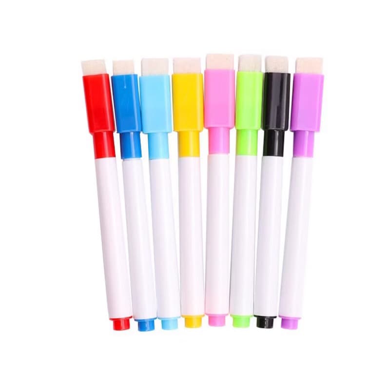 Canetas Para Quadro Branco C/ Apagador e Imã - 8 Canetas Colorida Para Quadro Branco C/ Apagador e Imã