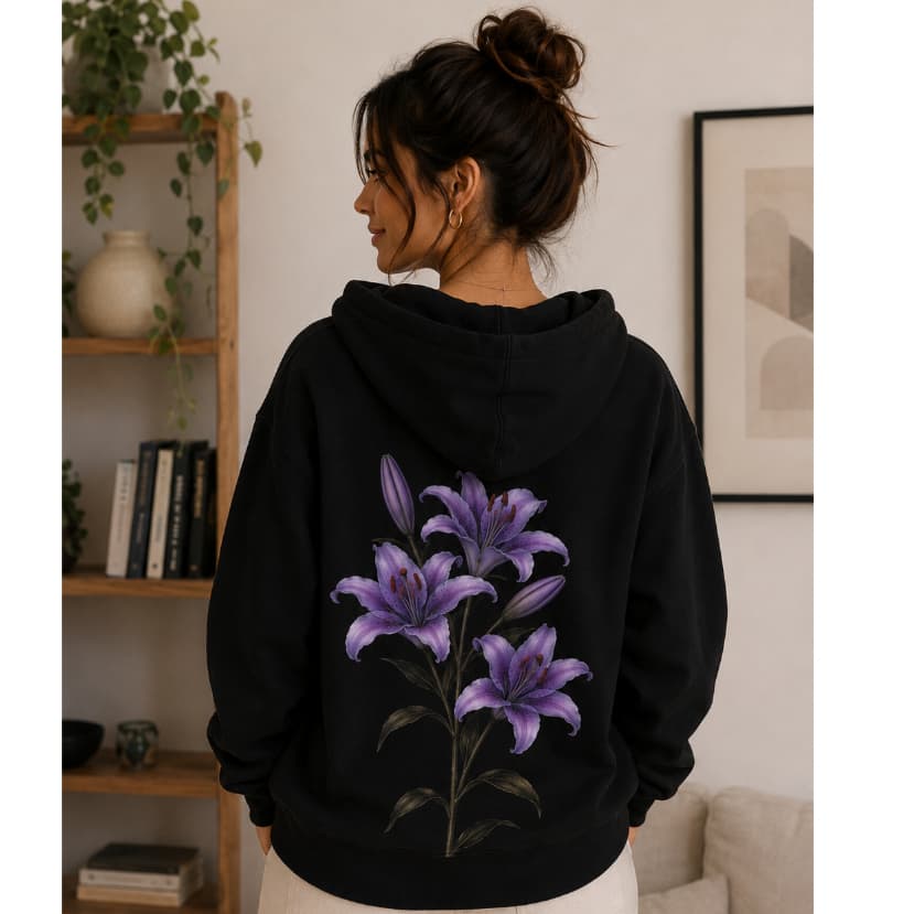 Moletom Feminino Canguru Flor Premium Casual Inverno