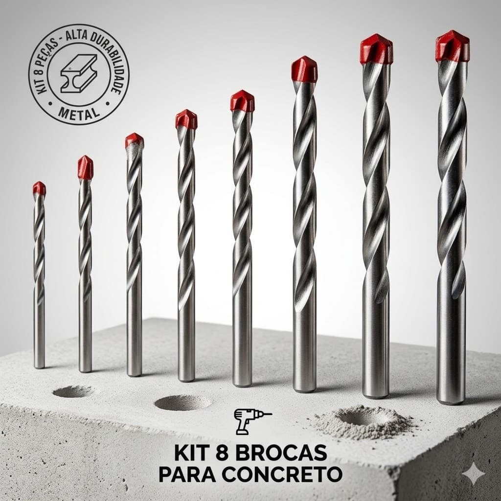 Jogo de Brocas para concreto 8 peças de 3mm a 10mm