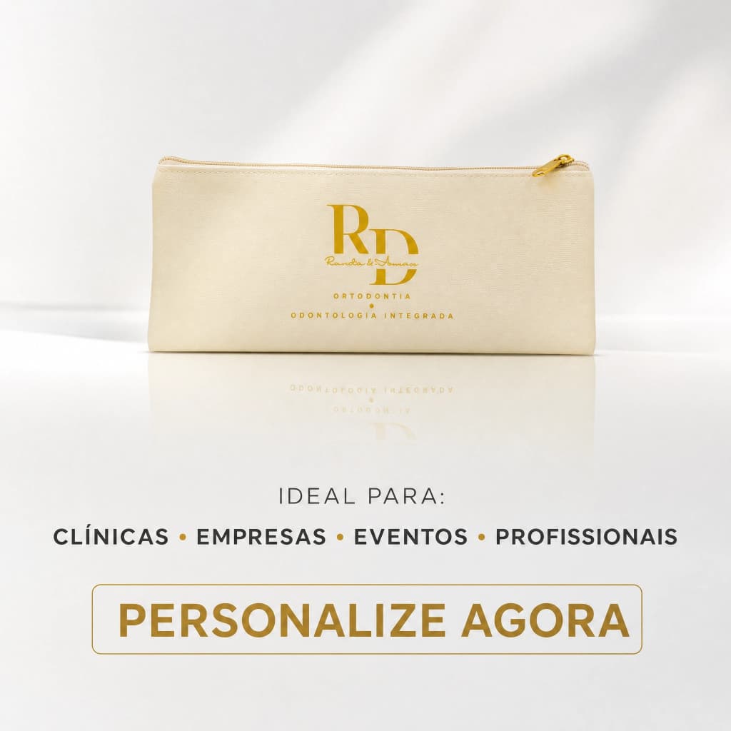 Necessaire Estojo Slim Personalizada Com Sua Logo Brinde Corporativo Clínica Odontologia 25x10cm