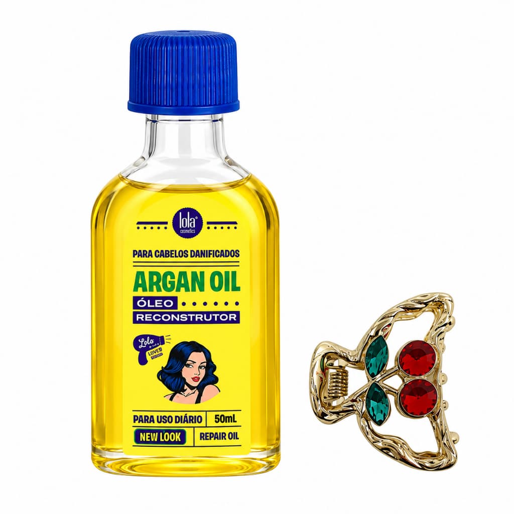 Óleo de Argan Lola Cosmetics 50ml Com Acessório Sortido