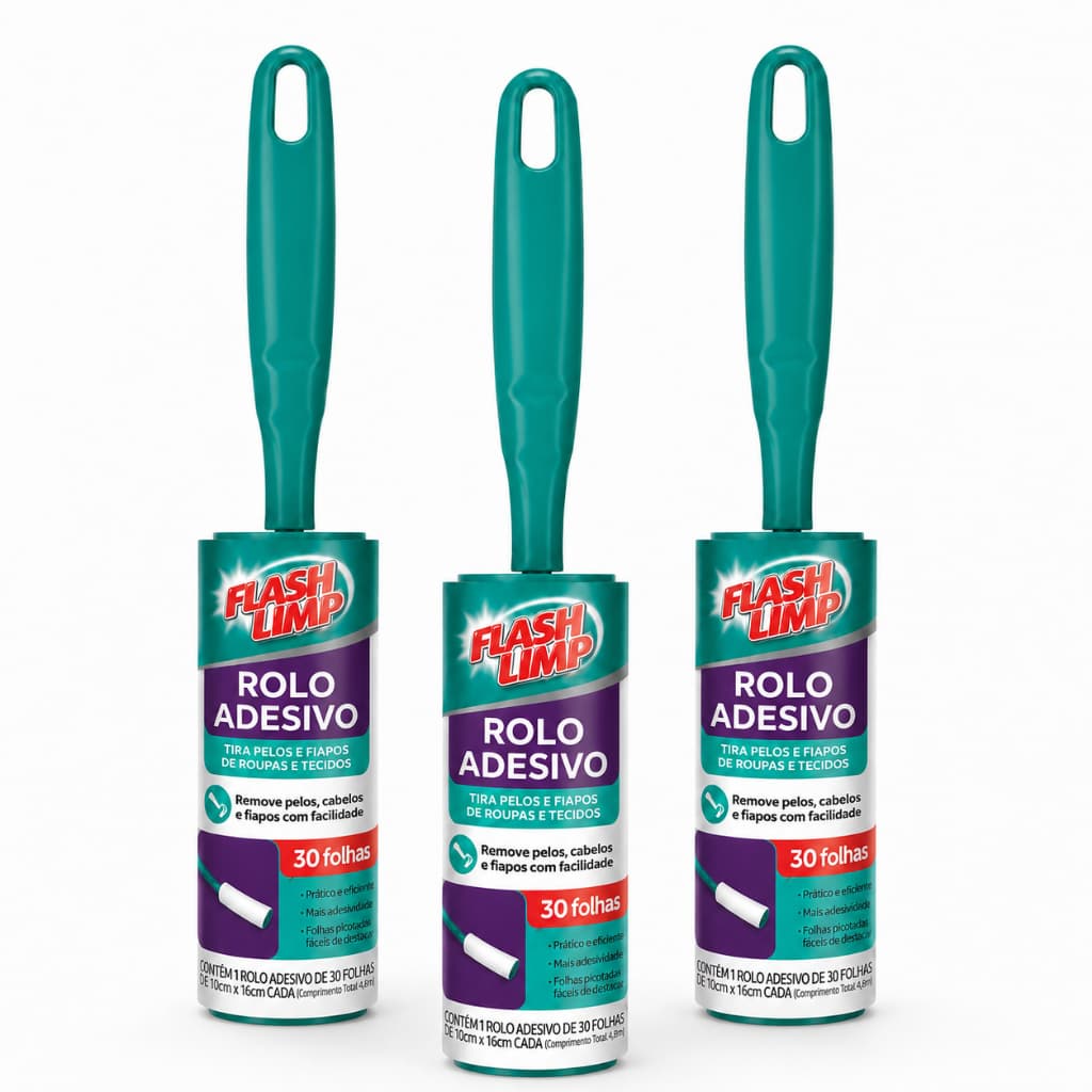 Rolinho de tirar pelos Flash Limp 30 Folhas (Kit ou Individual)
