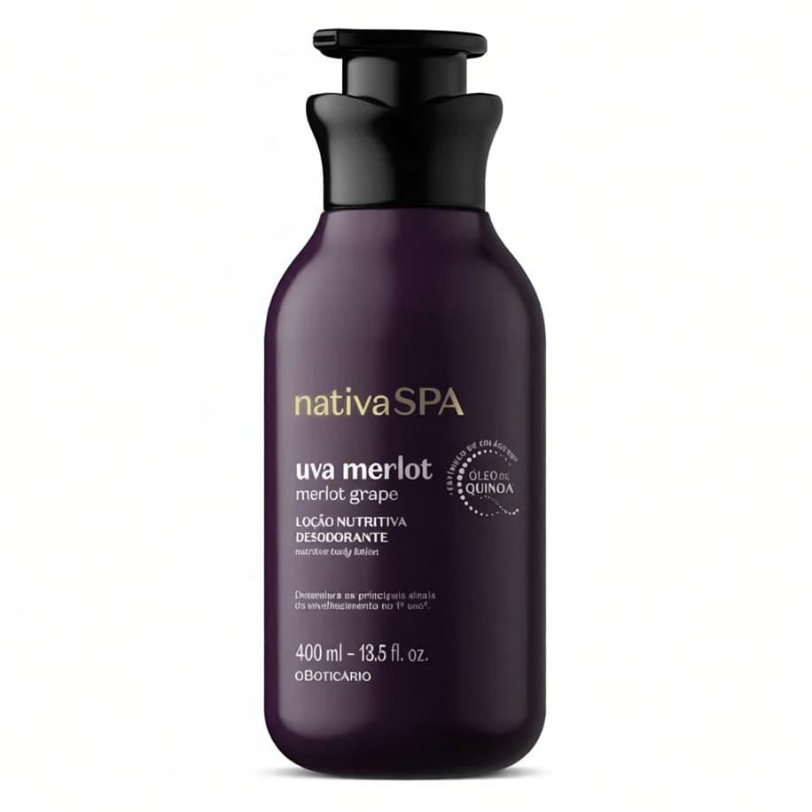 O Boticário loção nutritiva desodorante hidratante Nativa Spa uva merlot 400ml