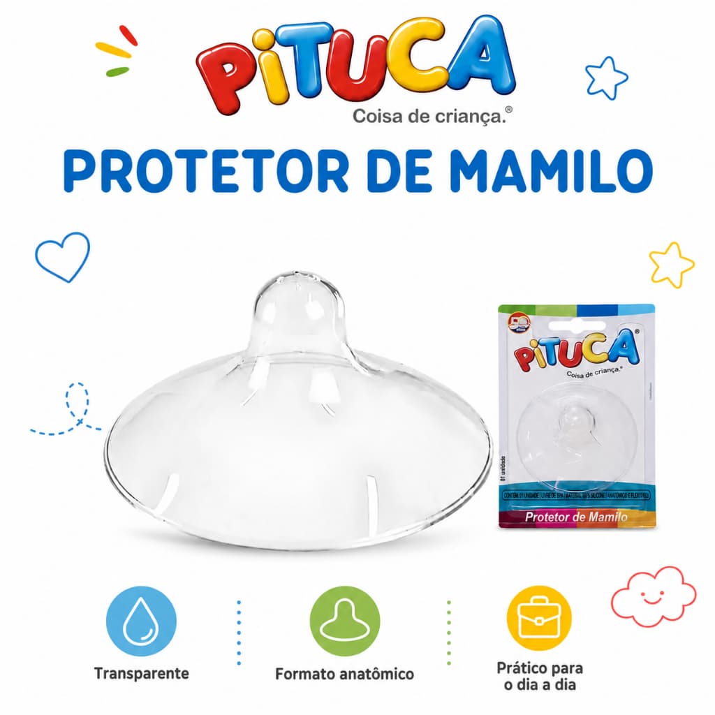 Protetor de Silicone Pituca Para Seios Mamilo Bico Seio Peito Amamentaçâo Macio e Confortável