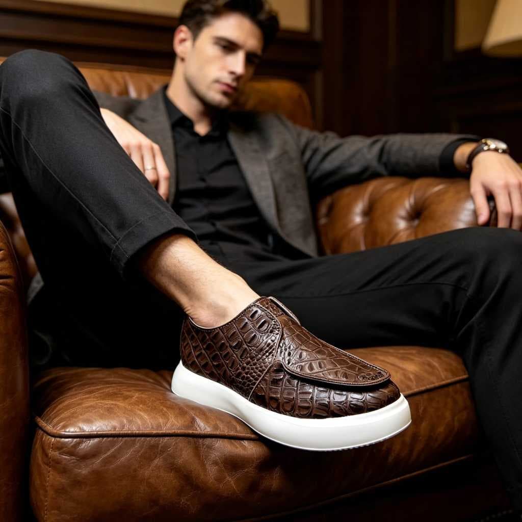 Sapatênis Masculino Couro Legítimo Confortável Casual Leve Linha Premium