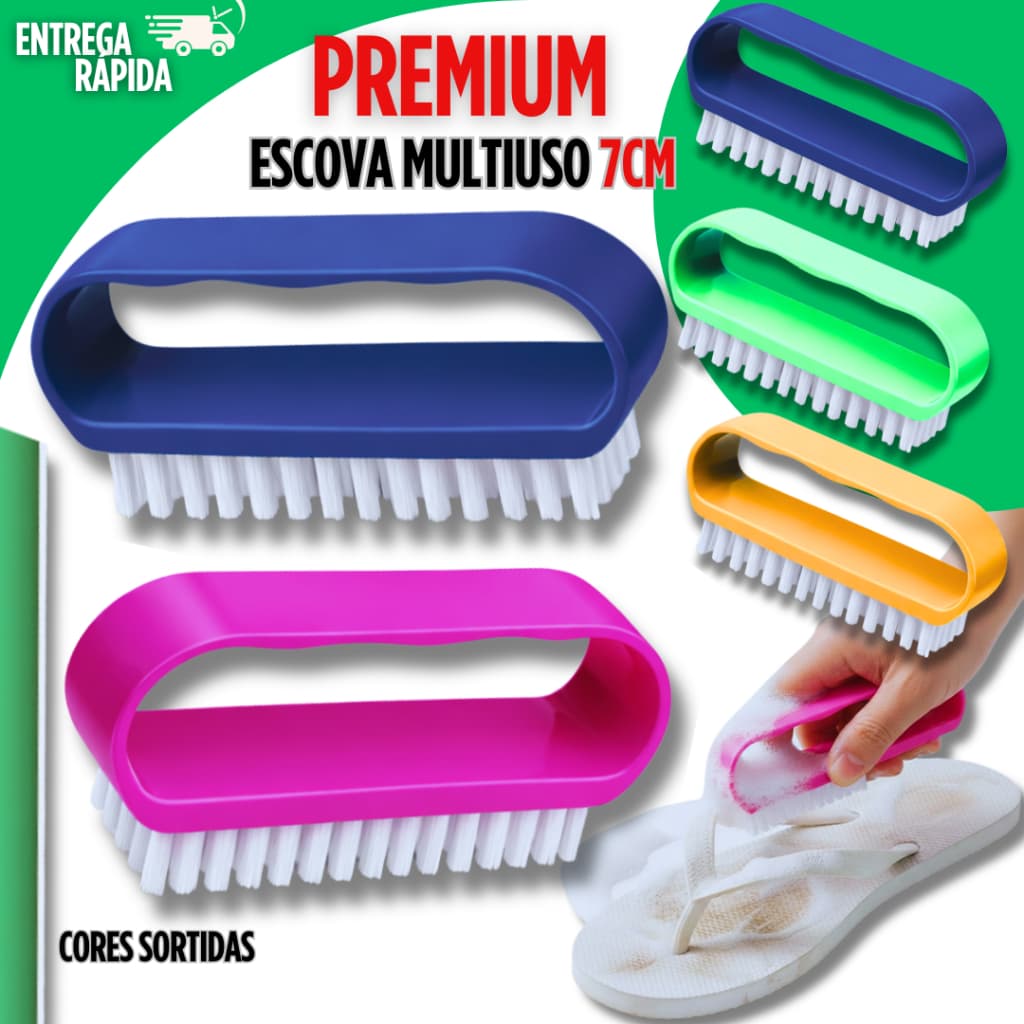 Escova Multiuso Com Alça Limpeza Tênis Chinelos Banheiro Cozinha Casa Escovinha Resistente