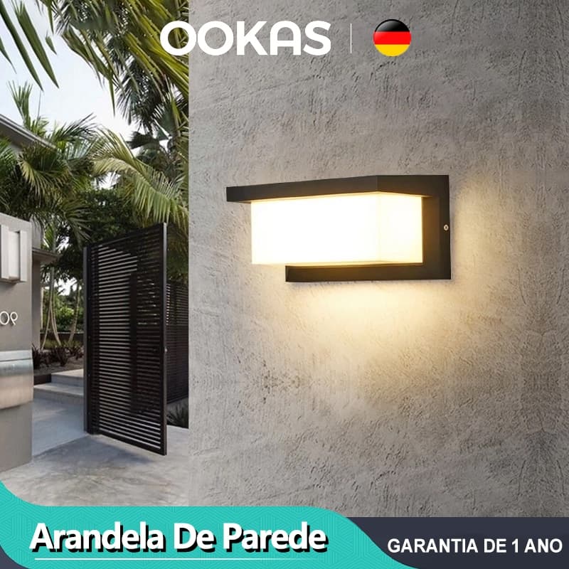 OOKAS Luminária De Parede Externa Para Jardim Luz Iluminação Outdoor 110V~265V Waterproof IP65