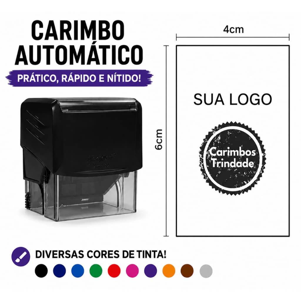 Carimbo Automático Personalizado l TRODAT 3927 l Logo l CNPJ l Diversas Cores