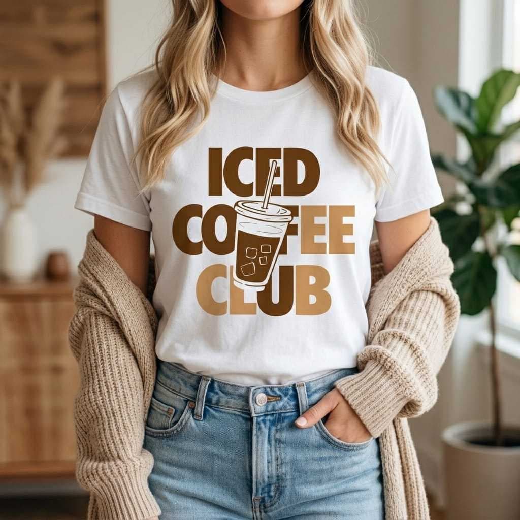 Camiseta Iced Coffee Club: o look comfy e estiloso perfeito para amantes de café gelado