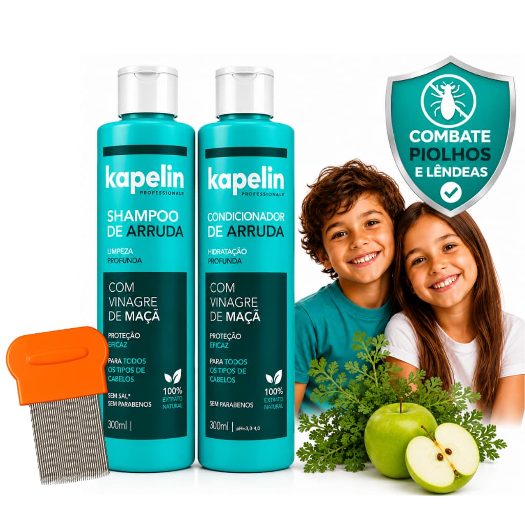 Kit De Arruda Piolho E Lêndeas Pente Fino Limpeza E Proteção