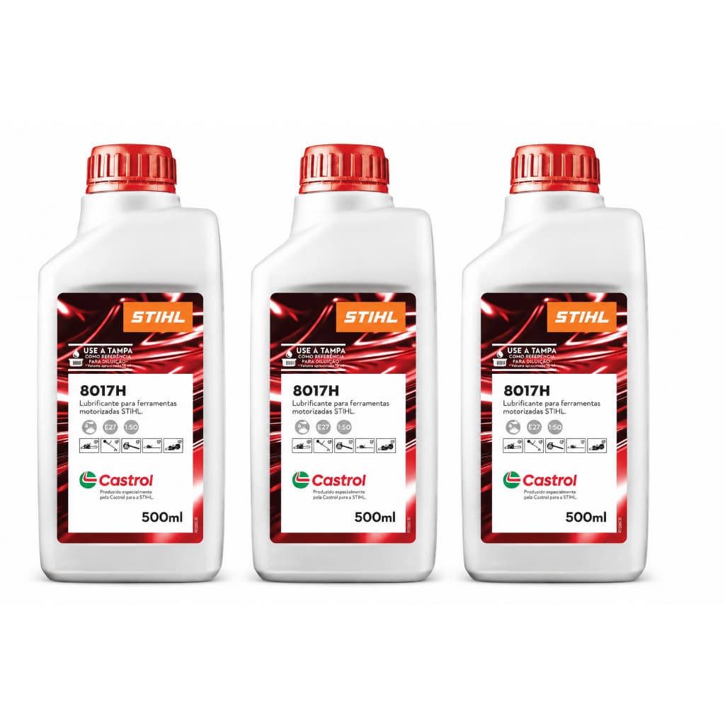 OLEO LUBRIFICANTE 2 TEMPOS 8017H 500ML STIHL - Caixa com 03 Unidades