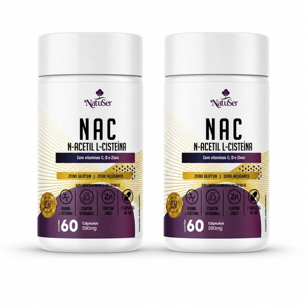 2 Frascos NAC N-Acetil L-Cisteína Natuser 120 Caps