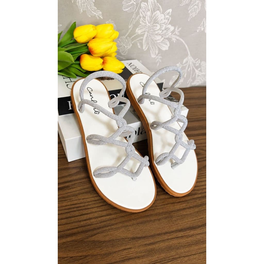 Sandália Rasteirinha Papete Feminina com Brilho Estilizado Linha Luxo Conforto Elegância Envio Em 24 Horas Do 35 AO 42
