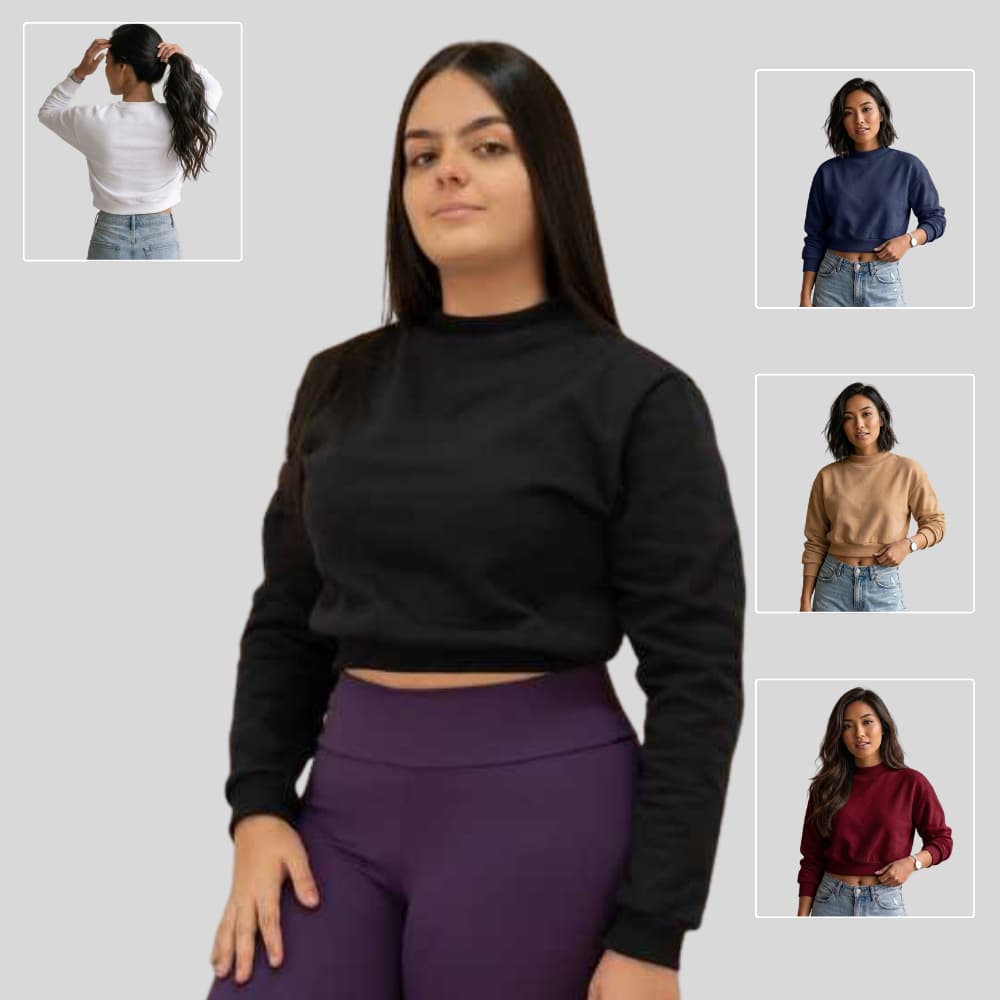 Moletom Cropped Felpado Feminino Premium | Blusa de Frio Moderna, Confortável e Estilosa