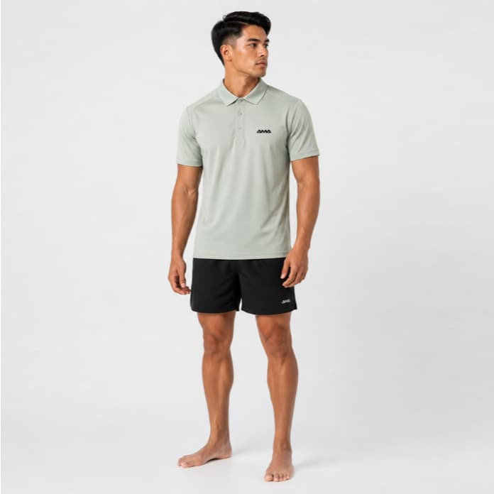 Camiseta Polo AMA Green Masculina Dry Fit Esportiva Leve Confortável Treino Beach Tennis Casual