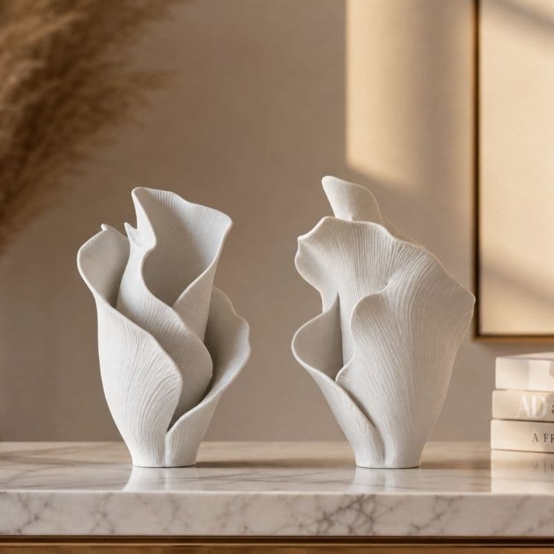 Vaso Decorativo Moderno de Pétalas de Rosas em alto relevo/Enfeite/Decoração/Vaso decorativo/Leve sofisticação na casa!