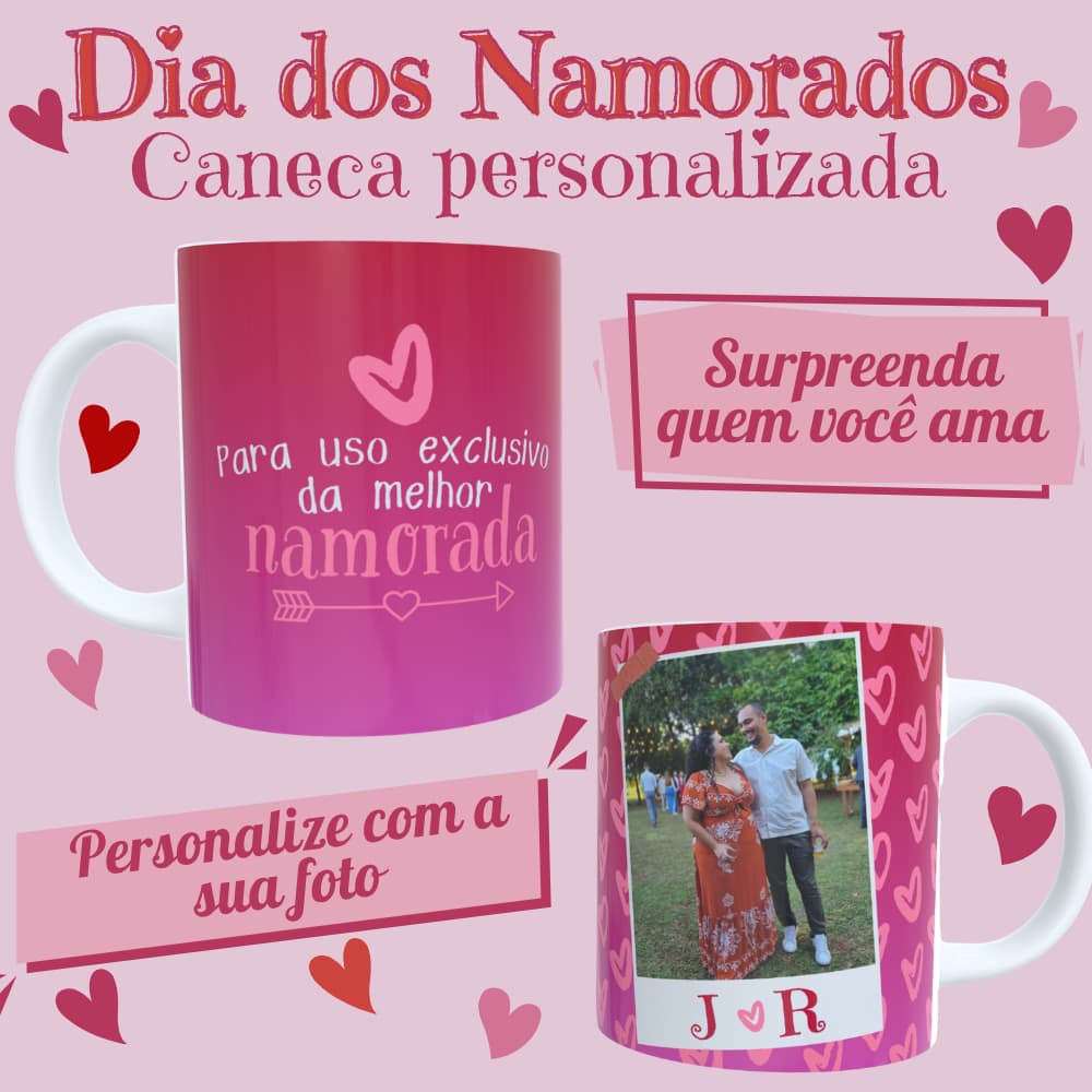 Caneca Personalizada Namorada c/ foto 325ml | Presente Aniversário Namoro, Casamento, Bodas