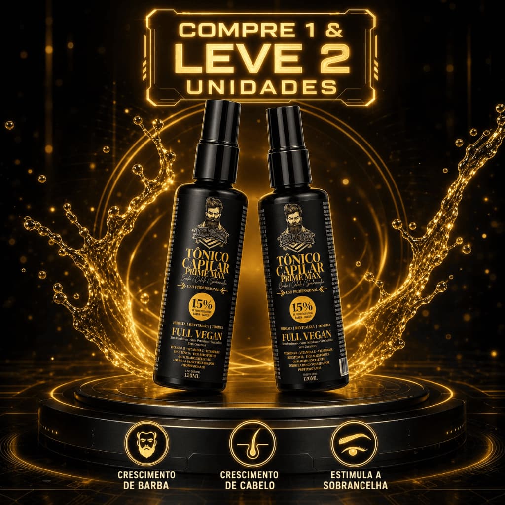 Kit 2 Tônico Capilar Barber Pro Prime Max Crescimento Barba Cabelo Rápido Envio Imediato